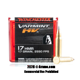 Image of Winchester 17 HMR Ammo - 50 Rounds of 17 Grain V-MAX Ammunition