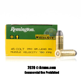 Image of Remington Performance WheelGun 45 Long Colt Ammo - 50 Rounds of 250 Grain LRN Ammunition