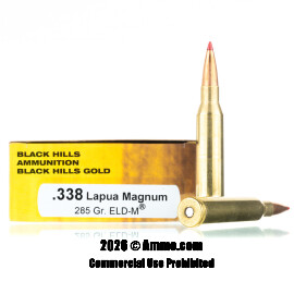 Image of Black Hills Gold 338 Lapua Mag Ammo - 20 Rounds of 285 Grain ELD Match Ammunition