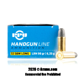 Image of Prvi Partizan 32 S&W Long Ammo - 50 Rounds of 98 Grain LRN Ammunition