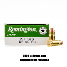 Image of Remington 357 Sig Ammo - 50 Rounds of 125 Grain FMJ Ammunition