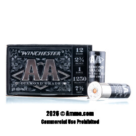 Image of Winchester AA Diamond Grade 12 Gauge Ammo - 250 Rounds of 1 oz. #7.5 Shot (Copper Plated Lead) Ammunition