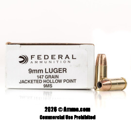 Image of Federal 9mm Ammo - 50 Rounds of 147 Grain JHP Ammunition