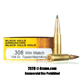 Image of Black Hills Gold 308 Win Ammo - 20 Rounds of 168 Grain TMK Ammunition