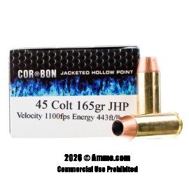 Image of Corbon Hunter 45 Long Colt Ammo - 20 Rounds of 165 Grain JHP Ammunition