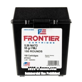 Image of Hornady Frontier 5.56x45 Ammo - 600 Rounds of 55 Grain FMJ Ammunition in Field Boxes