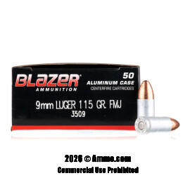 Image of Blazer 9mm Ammo - 1000 Rounds of 115 Grain FMJ Ammunition