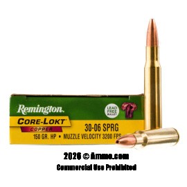 Image of Remington Core-Lokt Copper 30-06 Ammo - 20 Rounds of 150 Grain SCHP Ammunition