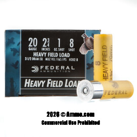 Image of Federal 20 Gauge Ammo - 250 Rounds of 2-3/4" 1 oz. #8 Shot Ammunition