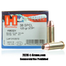 Image of Hornady 38 Special Ammo - 25 Rounds of 125 Grain JHP Ammunition