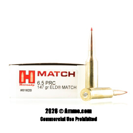 Image of Hornady 6.5 PRC Ammo - 20 Rounds of 147 Grain ELD Match Ammunition