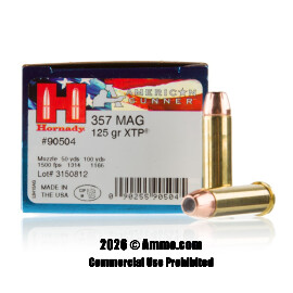 Image of Hornady American Gunner 357 Magnum Ammo - 250 Rounds of 125 Grain XTP JHP Ammunition