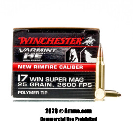 Image of Winchester Varmint HE 17 WSM Ammo - 50 Rounds of 25 Grain Polymer Tip Ammunition