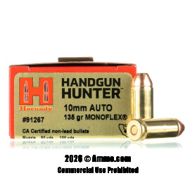 Image of Hornady Handgun Hunter 10mm Ammo - 20 Rounds of 135 Grain MonoFlex Ammunition