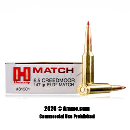Image of Hornady 6.5 Creedmoor Ammo - 20 Rounds of 147 Grain ELD Match Ammunition