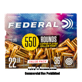 Image of Federal 22 LR Ammo - 550 Rounds of 36 Grain CPHP Ammunition