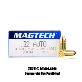 Image of Magtech 32 ACP Ammo - 50 Rounds of 71 Grain JHP Ammunition
