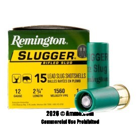 Image of Remington Slugger 12 Gauge Ammo - 15 Rounds of 1 oz. Rifled Slug Shot Ammunition