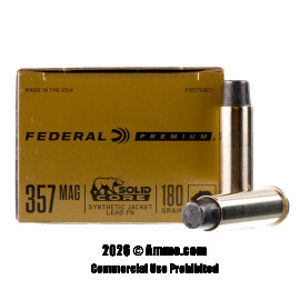 Image of Federal Solid Core 357 Magnum Ammo - 20 Rounds of 180 Grain Syntech Jacketed Hard Cast Ammunition