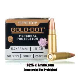 Image of Speer Gold Dot 5.7x28mm Ammo - 50 Rounds of 40 Grain JHP Ammunition