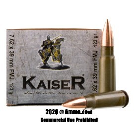 Image of Bulk 7.62x39 Ammo - 1000 Rounds of Bulk 123 Grain FMJ Ammunition from Kaiser