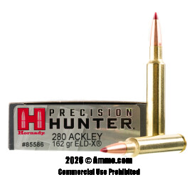 Image of Hornady Precision Hunter 280 Ackley Improved Ammo - 20 Rounds of 162 Grain ELD-X Ammunition