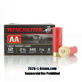 Image of Winchester 12 Gauge Ammo - 25 Rounds of #8 Shot Ammunition