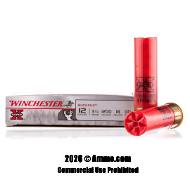 Image of Winchester Super-X 12 Gauge Ammo - 5 Rounds of 3-1/2" 18 Pellets 00 Buckshot Ammunition