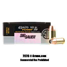 Image of Sig Sauer Elite Performance 45 ACP Ammo - 50 Rounds of 185 Grain JHP Ammunition