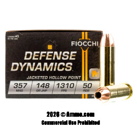 Image of Fiocchi 357 Magnum Ammo - 1000 Rounds of 148 Grain JHP Ammunition