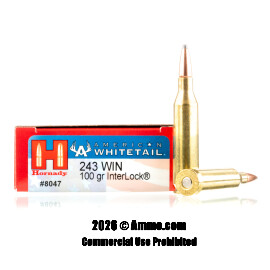 Image of Hornady 243 Win Ammo - 20 Rounds of 100 Grain SP Ammunition