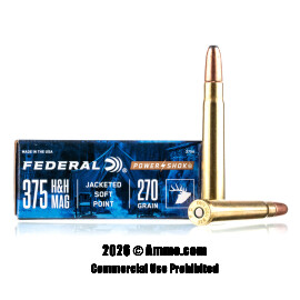 Image of Federal Power-Shok 375 H&H Magnum Ammo - 20 Rounds of 270 Grain SP Ammunition
