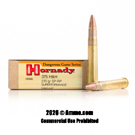 Image of Hornady Superformance 375 H&H Magnum Ammo - 20 Rounds of 270 Grain SP Ammunition