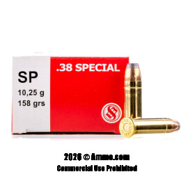 Sellier and Bellot 38 Special Ammo - 50 Rounds of 158 Grain SJSP Ammunition