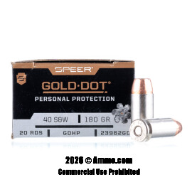 Image of Speer 40 Cal Ammo - 20 Rounds of 180 Grain JHP Ammunition