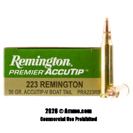 Remington Premier AccuTip 223 Ammo - 200 Rounds of 50 Grain AccuTip-V Ammunition