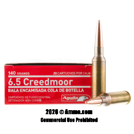 Image of Aguila 6.5 Creedmoor Ammo - 20 Rounds of 140 Grain FMJBT Ammunition
