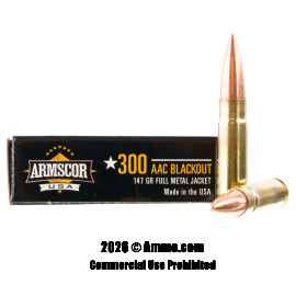 Image of Armscor 300 AAC Blackout Ammo - 200 Rounds of 147 Grain FMJ Ammunition
