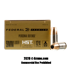 Image of Federal HST 9mm Ammo - 20 Rounds of 124 Grain JHP Ammunition