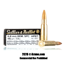 Image of Sellier and Bellot 6.8 SPC Ammo - 1000 Rounds of 115 Grain HPBT Ammunition