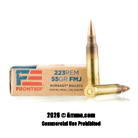 Image of Hornady Frontier 223 Ammo - 500 Rounds of 55 Grain FMJ Ammunition