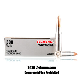 Image of Federal 308 Win Ammo - 20 Rounds of 165 Grain SP Ammunition