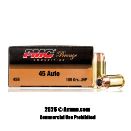 Image of Bulk 45 ACP Ammo - 1000 Rounds of Bulk 185 Grain JHP Ammunition from PMC