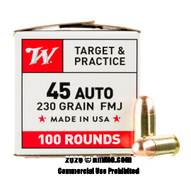 Image of Winchester 45 ACP Ammo - 100 Rounds of 230 Grain FMJ Ammunition