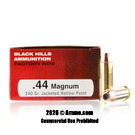 Image of Black Hills Ammunition 44 Magnum Ammo - 50 Rounds of 240 Grain JHP Ammunition