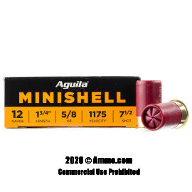 Image of Aguila Minishell 12 Gauge Ammo - 25 Rounds of 5/8 oz. #7-1/2 Shot Ammunition