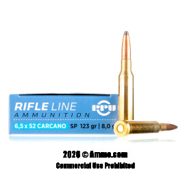 Image of Prvi Partizan 6.5x52 Carcano Ammo - 20 Rounds of 123 Grain SP Ammunition
