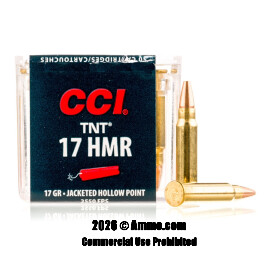 CCI 17 HMR Ammo - 50 Rounds of 17 Grain HP Ammunition