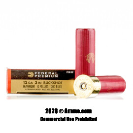 Image of Federal Premium Vital-Shok 12 Gauge Ammo - 5 Rounds of 3" 000 Buck Ammunition