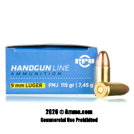 Image of Prvi Partizan 9mm Ammo - 50 Rounds of 115 Grain FMJ Ammunition
